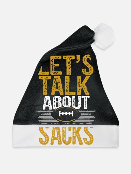 American Football Let`s Talk About Sacks - Weihnachtsmütze - Schwarz/Weiß