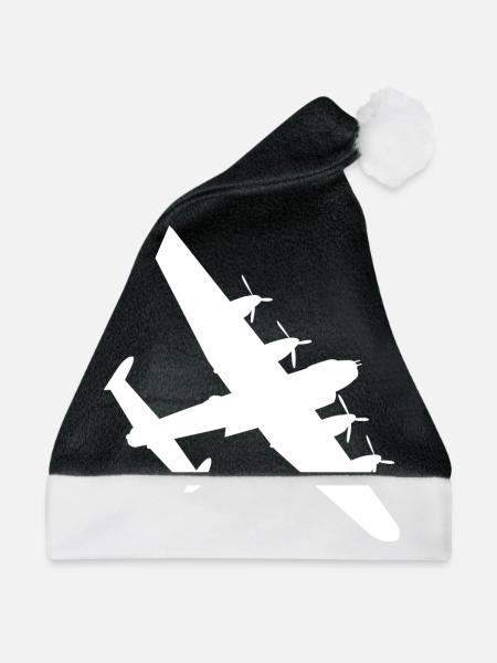 Bomber Flugzeug - Weihnachtsmütze - Schwarz/Weiß