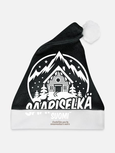 Saariselkä Suomi Finnland Ski Resort - Weihnachtsmütze - Schwarz/Weiß - Vorne