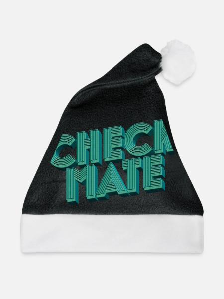 Schach Schachmatt Schachzüge Schachspieler - Weihnachtsmütze - Schwarz/Weiß - Vorne