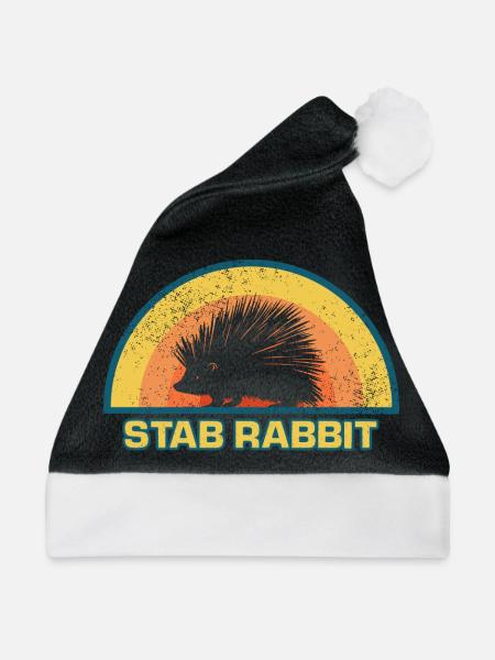 Stab Kaninchen Stachelschwein Wildlife - Weihnachtsmütze - Schwarz/Weiß - Vorne