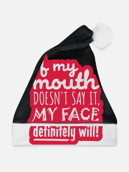 my face definitely will - Weihnachtsmütze - Schwarz/Weiß