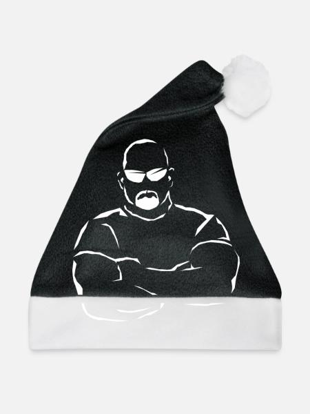 Da Türsteher - Weiß - Weihnachtsmütze - Schwarz/Weiß - Vorne