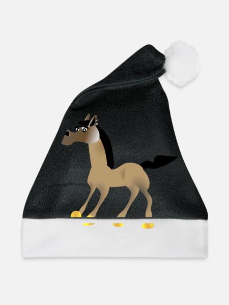 Pferd 01 - Weihnachtsmütze - Schwarz/Weiß
