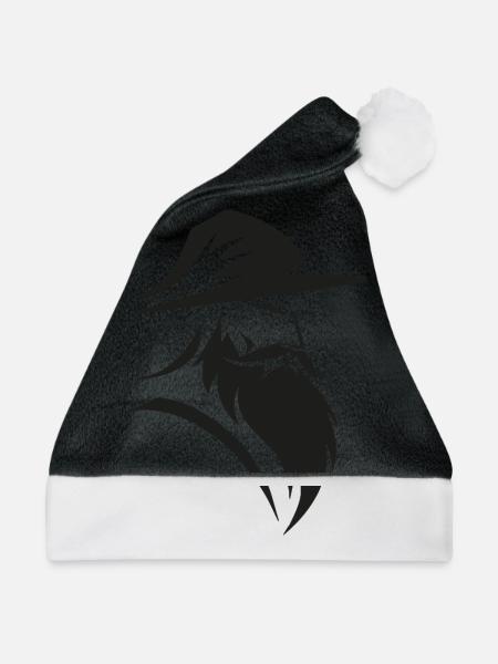 Wizard - Simple Fantasy Logo - Weihnachtsmütze - Schwarz/Weiß