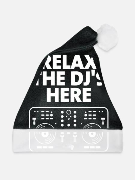 Entspannen Sie sich Die DJ's hier - Weihnachtsmütze - Schwarz/Weiß - Vorne