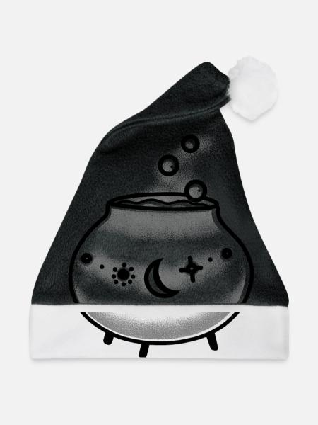 Magischer Hexenkessel mit Blasen - Weihnachtsmütze - Schwarz/Weiß