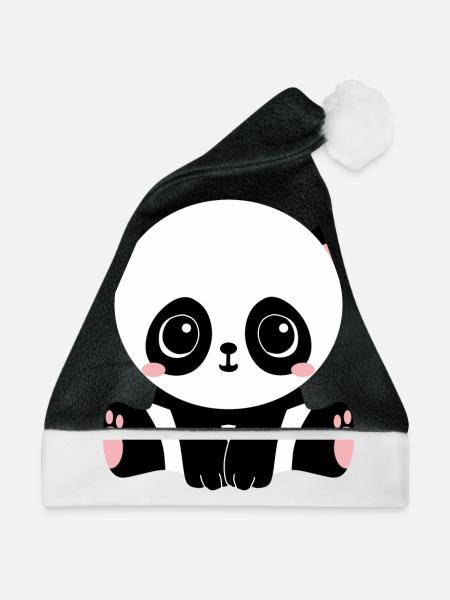 Panda - Weihnachtsmütze - Schwarz/Weiß