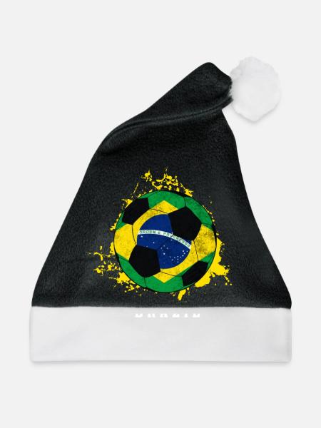 Brasilien - Fussball - Weltmeisterschaft - Weihnachtsmütze - Schwarz/Weiß - Vorne