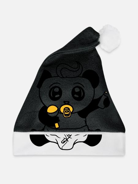 kind baby rassel schnuller windel kleines junges s - Weihnachtsmütze - Schwarz/Weiß - Vorne