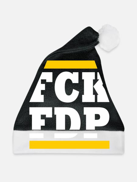 Fck fdp - Weihnachtsmütze - Schwarz/Weiß