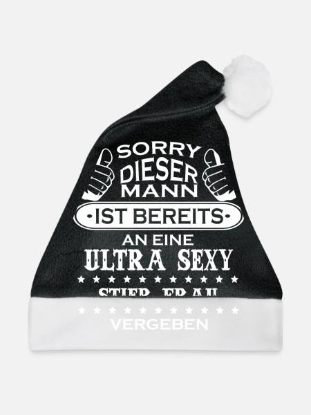 Dieser Mann Geschenk vergeben STIER FRAU - Weihnachtsmütze - Schwarz/Weiß