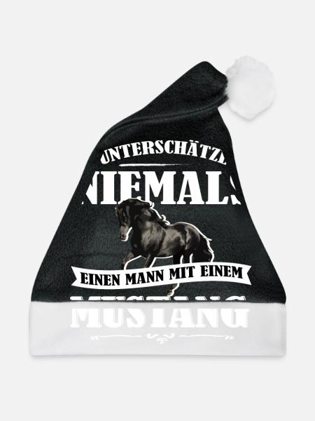 Pferde Shirt-UNM - Weihnachtsmütze - Schwarz/Weiß