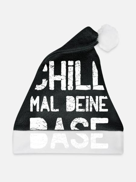 Chill mal deine Base - Weihnachtsmütze - Schwarz/Weiß - Vorne