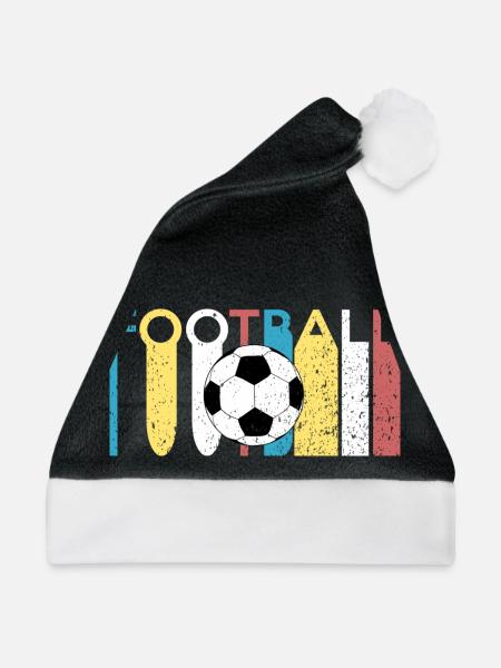 Fussball - Weihnachtsmütze - Schwarz/Weiß