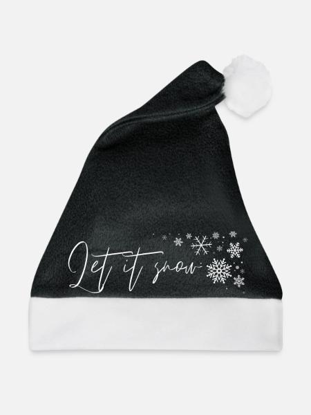 Let It Snow Sparkle - Weihnachtsmütze - Schwarz/Weiß - Vorne