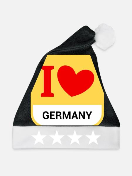 Deutschland - Weihnachtsmütze - Schwarz/Weiß