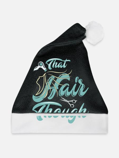 Diese Haare aber..! - Geschenk - Weihnachtsmütze - Schwarz/Weiß - Vorne