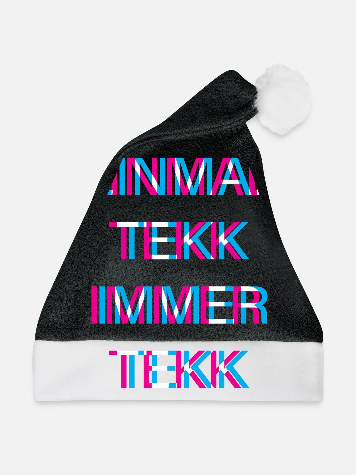 Hardtekk Tekk - Weihnachtsmütze - Schwarz/Weiß - Vorne