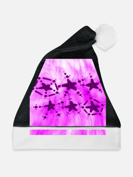 6 STERNE LÄCHELN VIOLETT - Weihnachtsmütze - Schwarz/Weiß