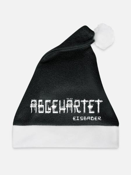 Eisbader Winterschwimmer kälteresistent Eisbad - Weihnachtsmütze - Schwarz/Weiß - Vorne