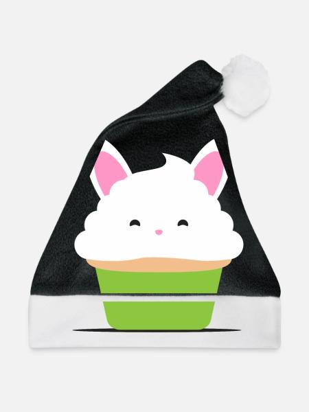Cupcake, Muffin, Geschenkidee - Weihnachtsmütze - Schwarz/Weiß