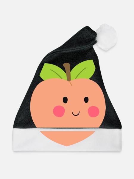 Süßer Pfirsich - Weihnachtsmütze - Schwarz/Weiß