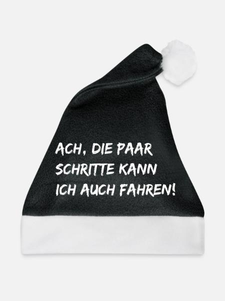 Ach, die paar Schritte... - Weihnachtsmütze - Schwarz/Weiß - Vorne