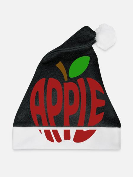 Apfel - Coole Frucht Logo - Weihnachtsmütze - Schwarz/Weiß
