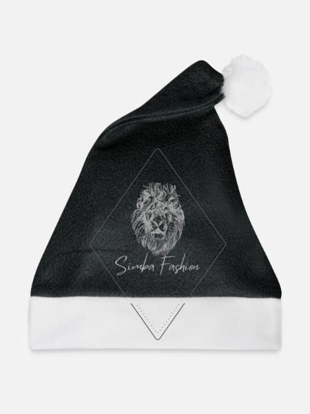 Simba Fashion Löwendesign Mähne mit Rahmen - Weihnachtsmütze - Schwarz/Weiß - Vorne