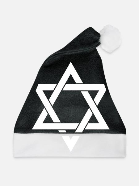 Davidstern Judentum Israel - Weihnachtsmütze - Schwarz/Weiß - Vorne