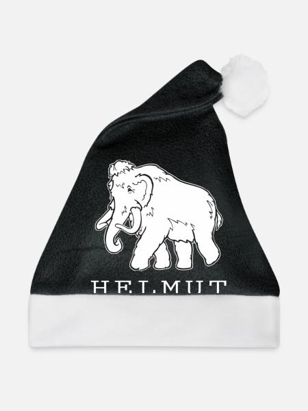 Helmut das Mammut - Weihnachtsmütze - Schwarz/Weiß