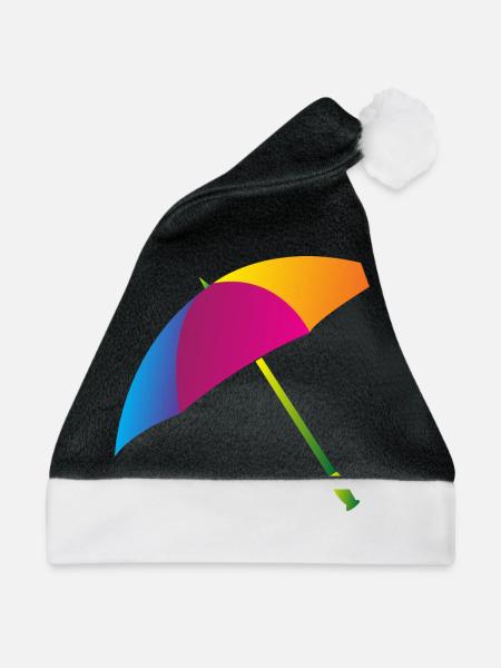 Regenbogen Regenschirm - Weihnachtsmütze - Schwarz/Weiß