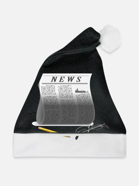 Zeitung - Weihnachtsmütze - Schwarz/Weiß - Vorne