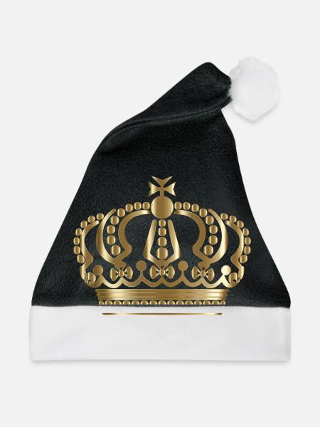 Krone Gold - Weihnachtsmütze - Schwarz/Weiß