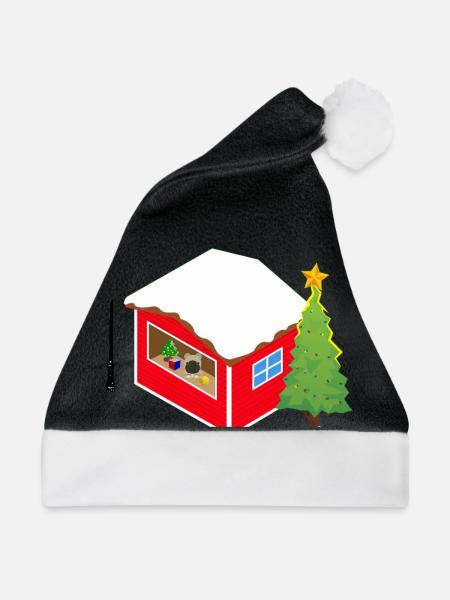 Weihnachtsmarkt Stand - Weihnachtsmütze - Schwarz/Weiß - Vorne