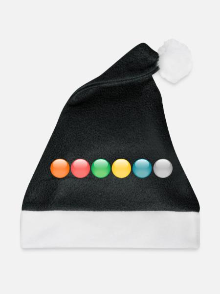 Kugeln bunt - Weihnachtsmütze - Schwarz/Weiß