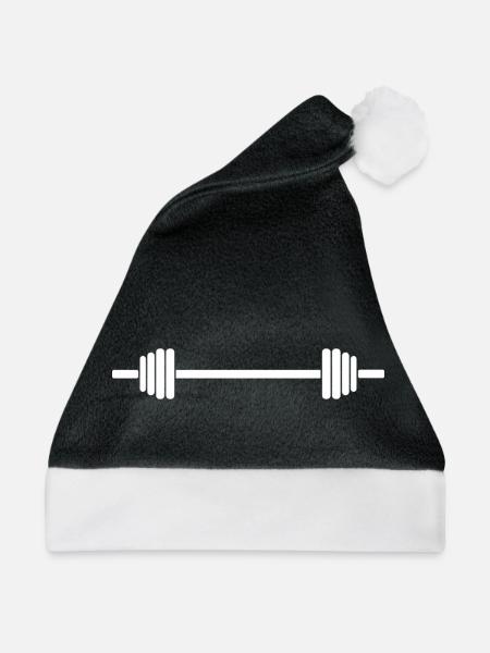 Hantel - Weihnachtsmütze - Schwarz/Weiß - Vorne