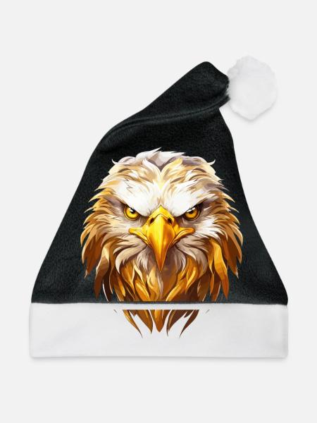 Adler Adlerkopf Gold Raubvogel Vogel Tier Natur - Weihnachtsmütze - Schwarz/Weiß