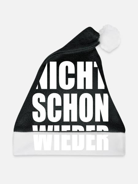 text1054 - Weihnachtsmütze - Schwarz/Weiß - Vorne