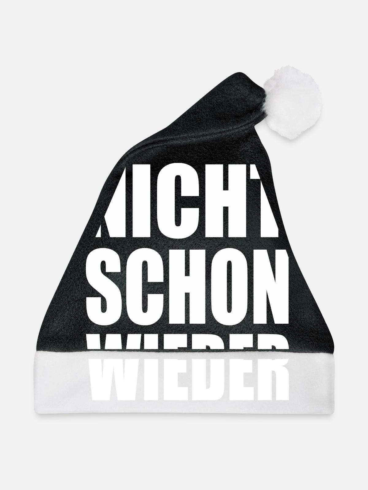 text1054 - Weihnachtsmütze - Schwarz/Weiß - Vorne