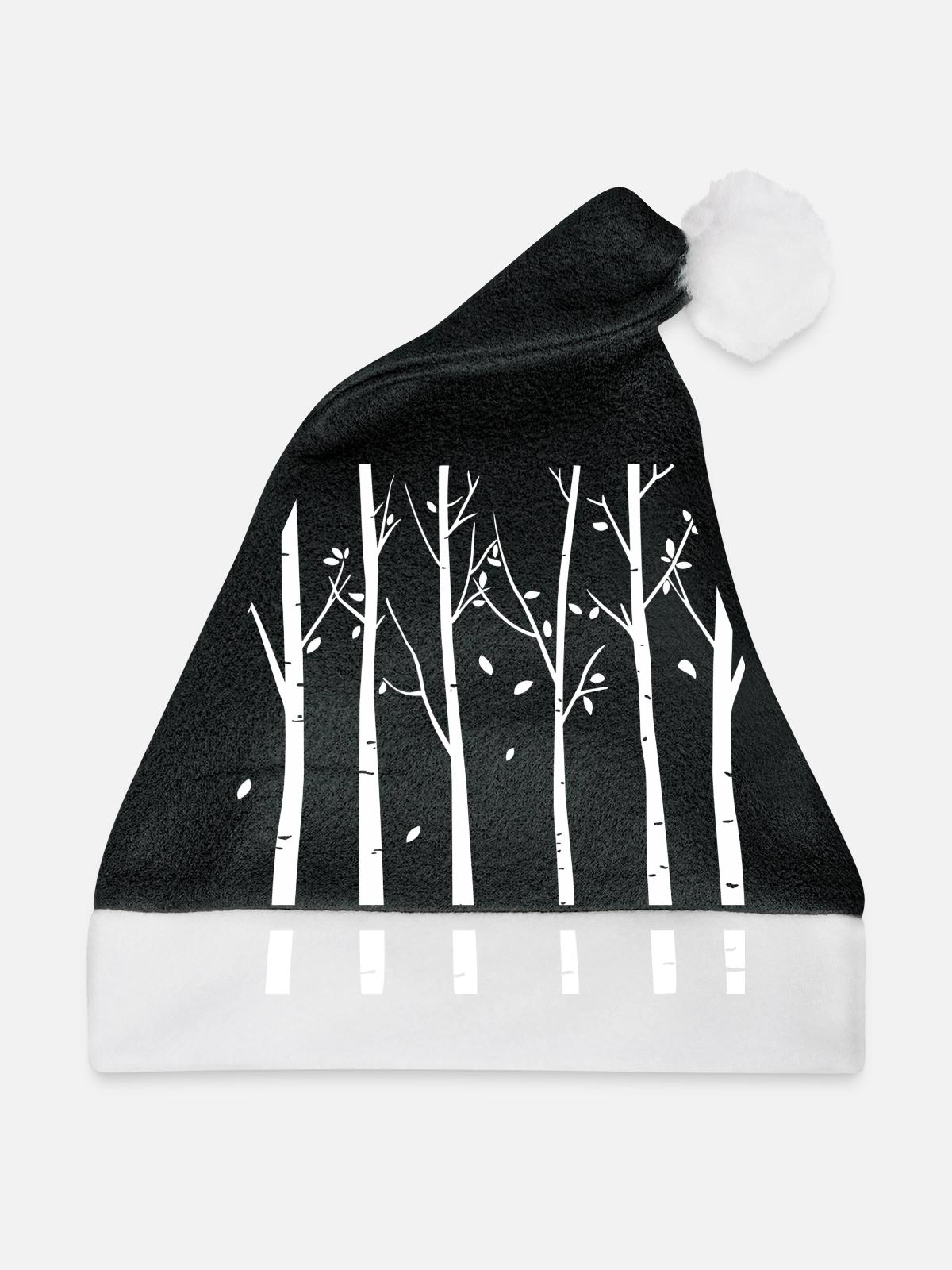 Bäume - Weihnachtsmütze - Schwarz/Weiß - Vorne