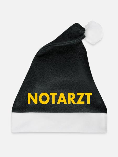 Notarzt - Weihnachtsmütze - Schwarz/Weiß - Vorne