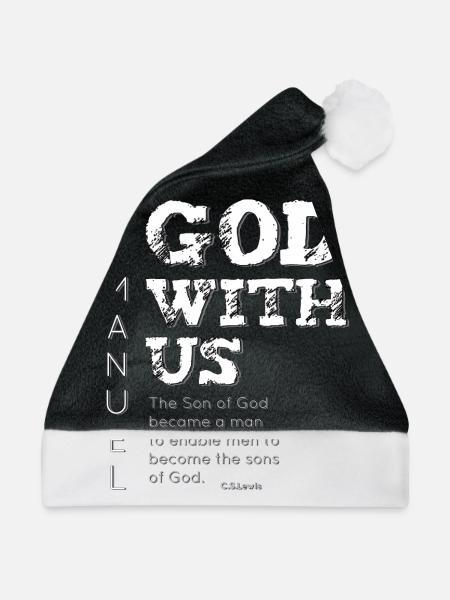 Immanuel, Gott mit uns wahre Weihnachten Bedeutung - Weihnachtsmütze - Schwarz/Weiß - Vorne