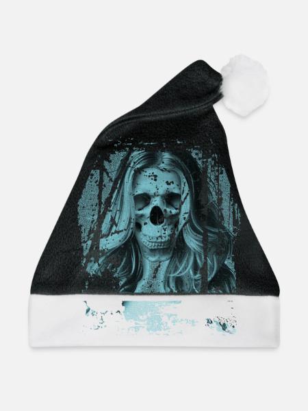 Skull Girl Tuerkis - Weihnachtsmütze - Schwarz/Weiß