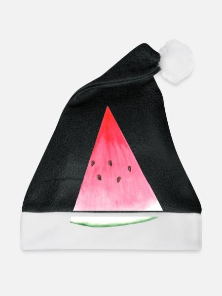 Wassermelone - Weihnachtsmütze - Schwarz/Weiß