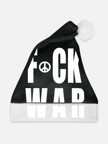 Fuck war - Weihnachtsmütze - Schwarz/Weiß - Vorne