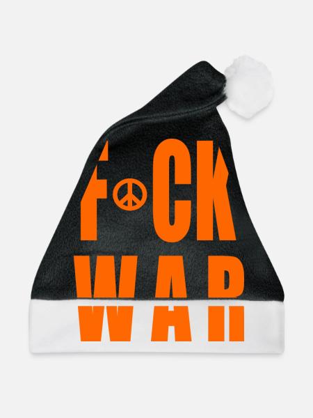 Fuck war - Weihnachtsmütze - Schwarz/Weiß - Vorne