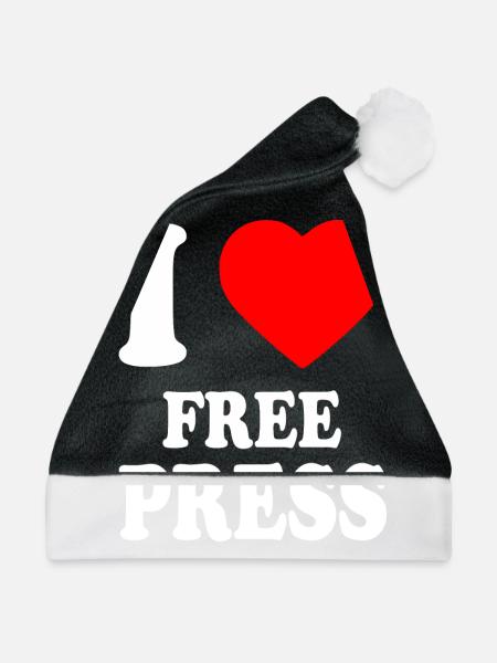 i love free press - Weihnachtsmütze - Schwarz/Weiß