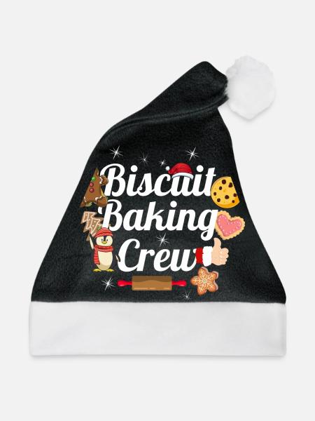 Lustiges Plätzchen Backen Weihnachten Team - Weihnachtsmütze - Schwarz/Weiß